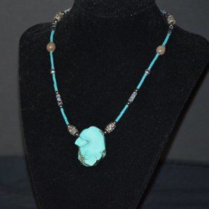 Turquoise Slab Choker Necklace